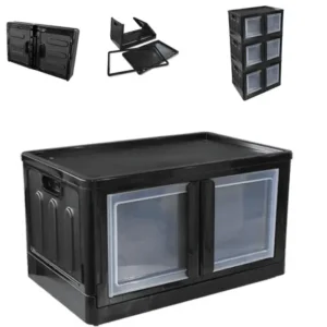 CAIXA MULTIUSO DESMONTÁVEL DE 30 LITROS PRETO