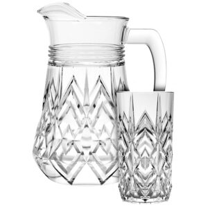 CONJUNTO JARRA E 6 COPOS VIDRO SAMANTHA 1,3LITRO 250ML TRANSPARENTE