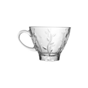 JOGO 6 XÍCARAS CHÁ EM VIDRO FLOWER 200ML