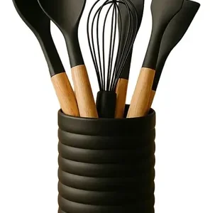 CONJUNTO DE UTENSÍLIOS DE COZINHA 7 PEÇAS SILICONE COM CESTO SORTIDO