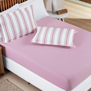 JOGO CAMA CASAL 03 PEÇAS MALHA MICROFIBRA HOME LAND