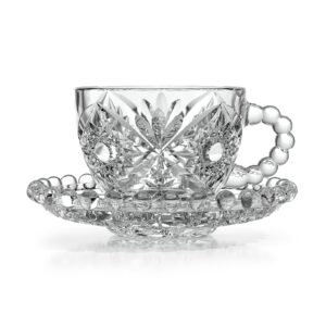 JOGO 6 XÍCARAS CAFÉ COM PIRES EM VIDRO CHARISMA BUBBLY 220ML