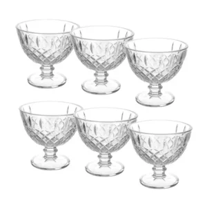 JOGO 6 TAÇAS SOBREMESA VIDRO GREEK 300ML
