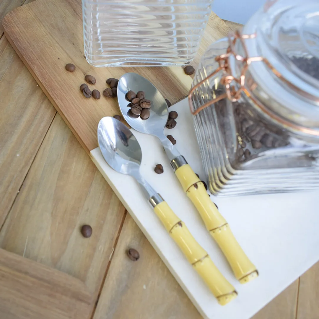 JOGO COLHER SOBREMESA 6 PEÇAS BAMBOO STEEL INOX - Imagem 3