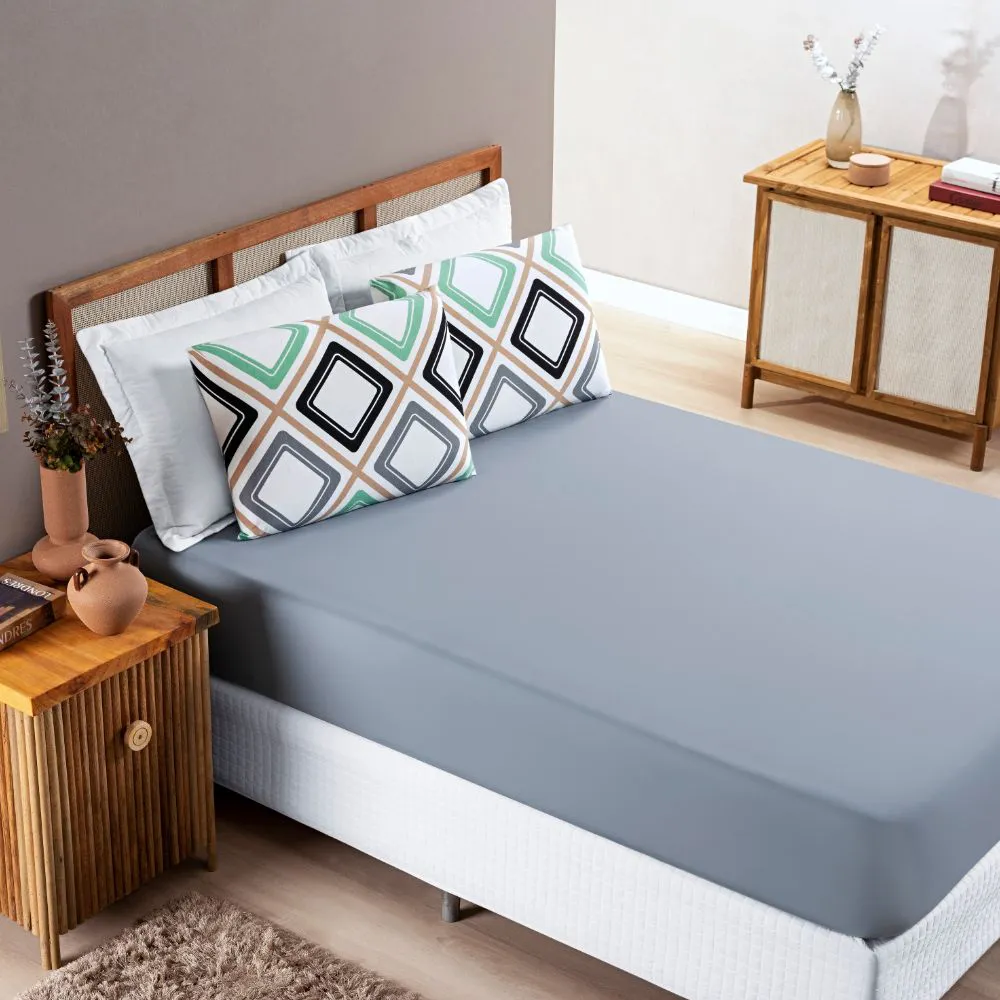 JOGO CAMA QUEEN 3 PEÇAS LISO E ESTAMPADO SORTIDO - Imagem 2
