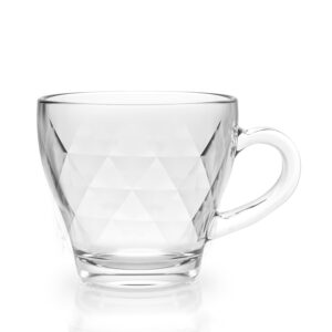 JOGO 6 XÍCARAS CHÁ EM VIDRO MOROCCO DIAMOND 230ML