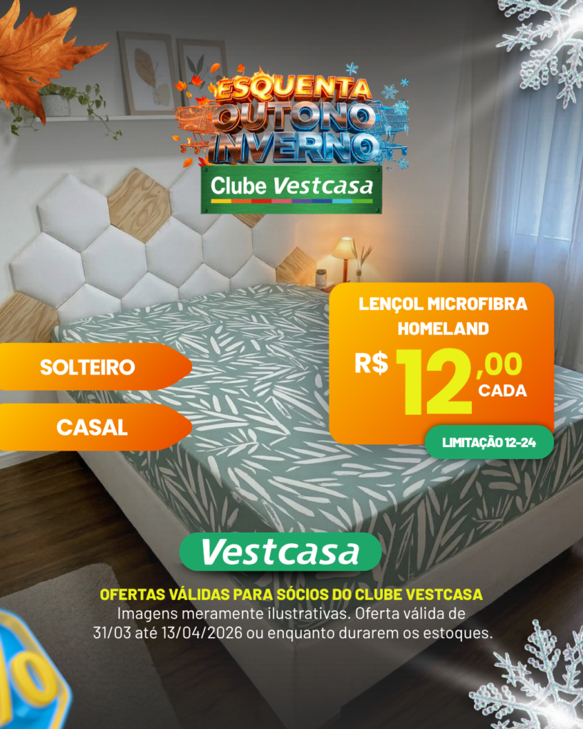 LENÇOL CASAL E SOLTEIRO MICROFIBRA 12,00