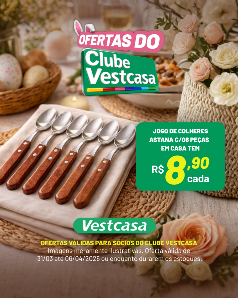 JOGO DE COLHERES ASTANA C/06 PEÇAS  EM CASA TEM