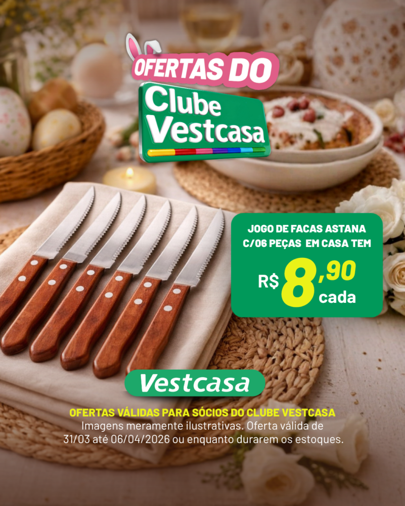 JOGO DE FACAS ASTANA C/06 PEÇAS  EM CASA TEM