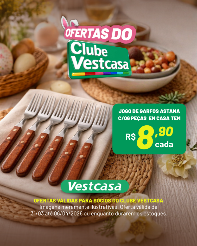 JOGO DE GARFOS ASTANA C/06 PEÇAS   EM CASA TEM