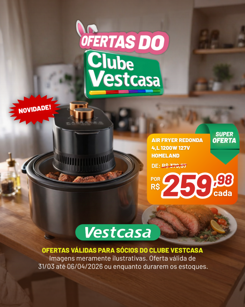 AIR FRYER REDONDA 4,L 1200W 127V HOMELAND