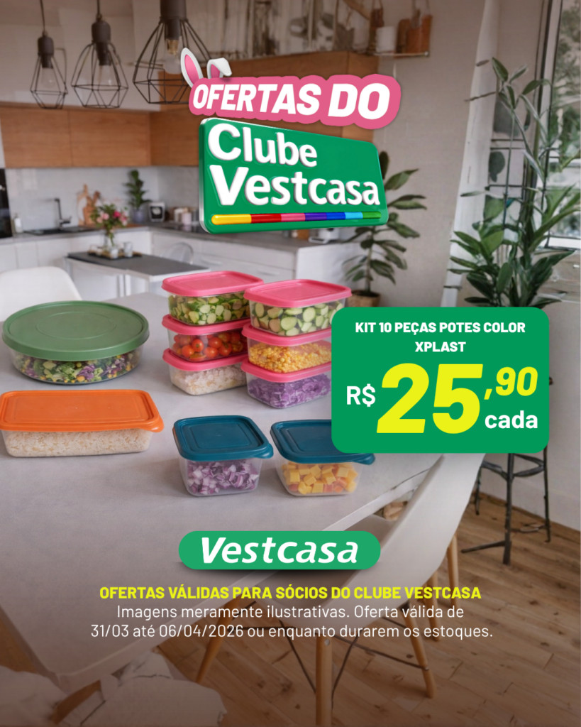 KIT 10 PEÇAS POTES COLOR XPLAST