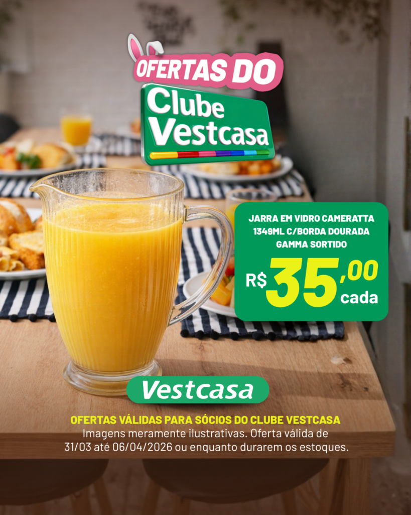 JARRA EM VIDRO CAMERATTA 1349ML C/BORDA DOURADA GAMMA SORTIDO