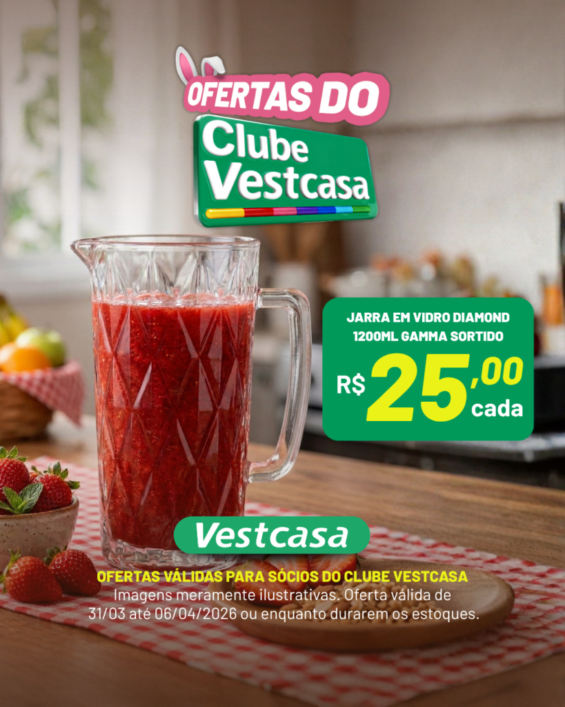 JARRA EM VIDRO DIAMOND 1200ML GAMMA SORTIDO