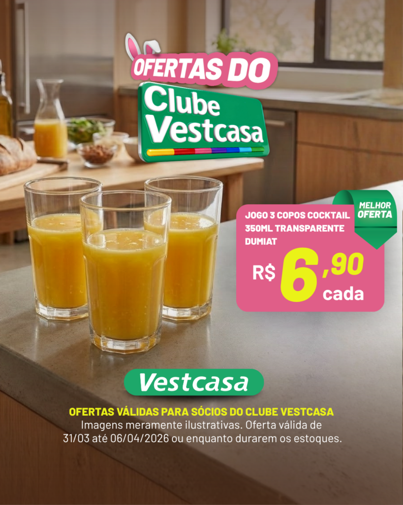 JOGO 3 COPOS COCKTAIL 350ML TRANSPARENTE DUMIAT