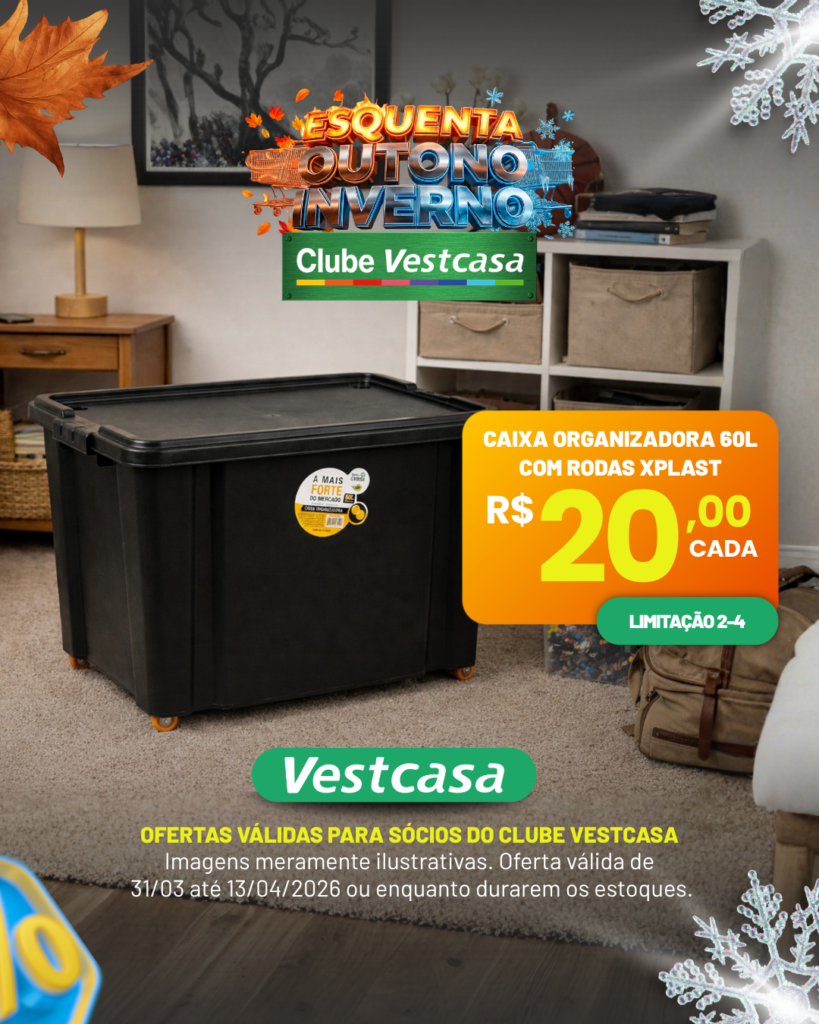 CAIXA ORGANIZADORA 60L COM RODAS