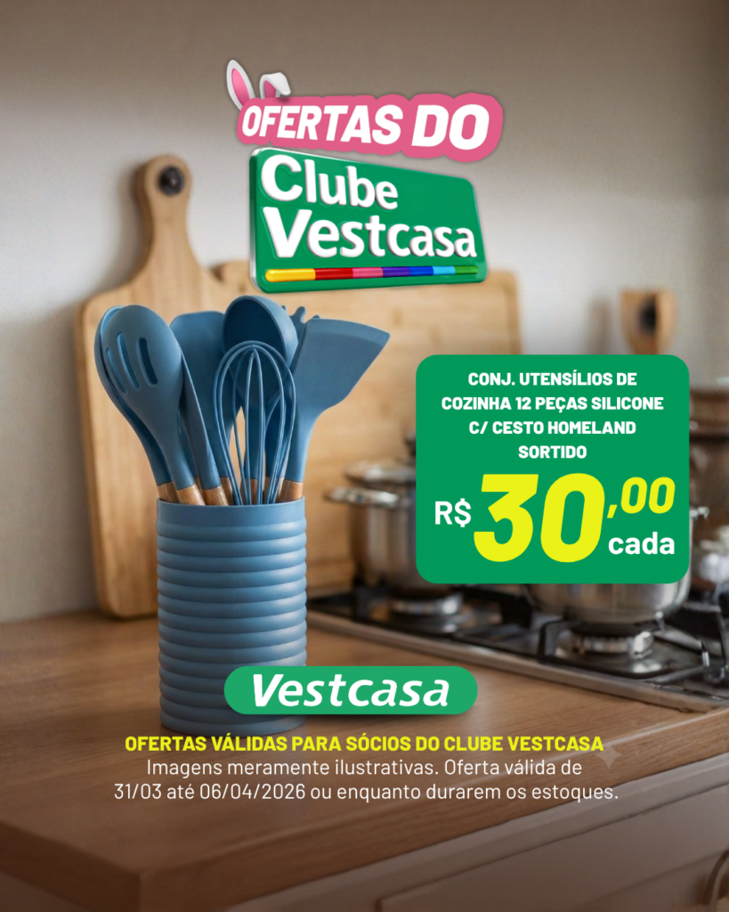 CONJ. UTENSÍLIOS DE COZINHA 12 PEÇAS SILICONE C/ CESTO HOMELAND SORTIDO
