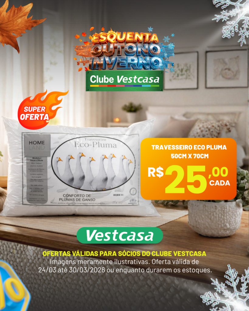 TRAVESSEIRO ECO PLUMA 50CM X 70CM