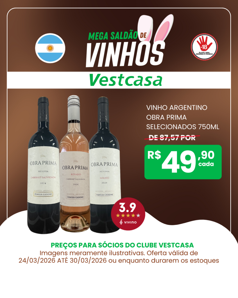 VINHO ARGENTINO OBRA PRIMA SELECIONADOS 750ML