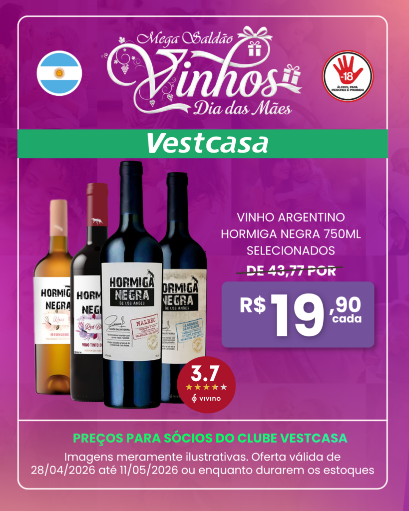 VINHO ARGENTINO HORMIGA NEGRA 750ML SELECIONADOS