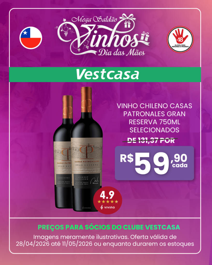 VINHO CHILENO CASAS PATRONALES GRAN RESERVA 750ML SELECIONADOS