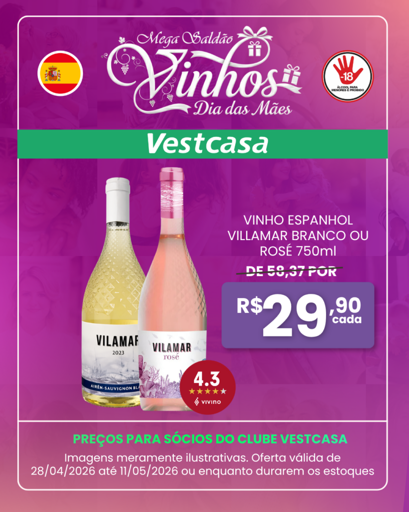 VINHO ESPANHOL VILLAMAR BRANCO OU ROSÉ 750ml