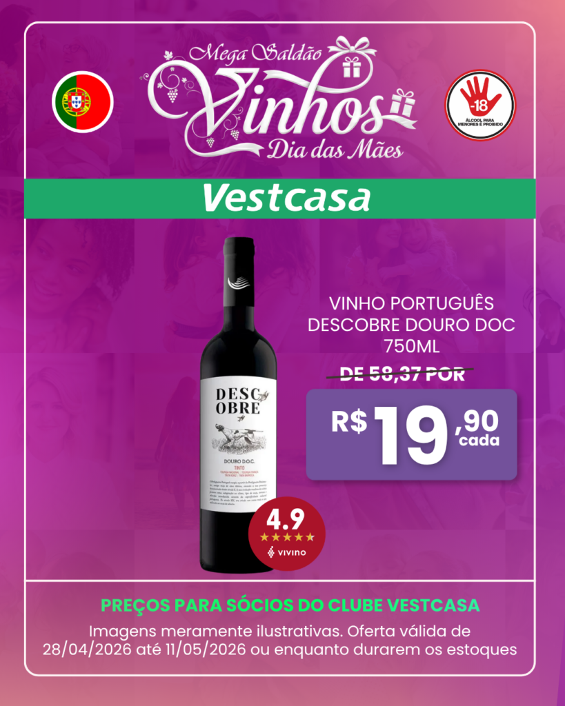 VINHO PORTUGUÊS DESCOBRE DOURO DOC 750ML