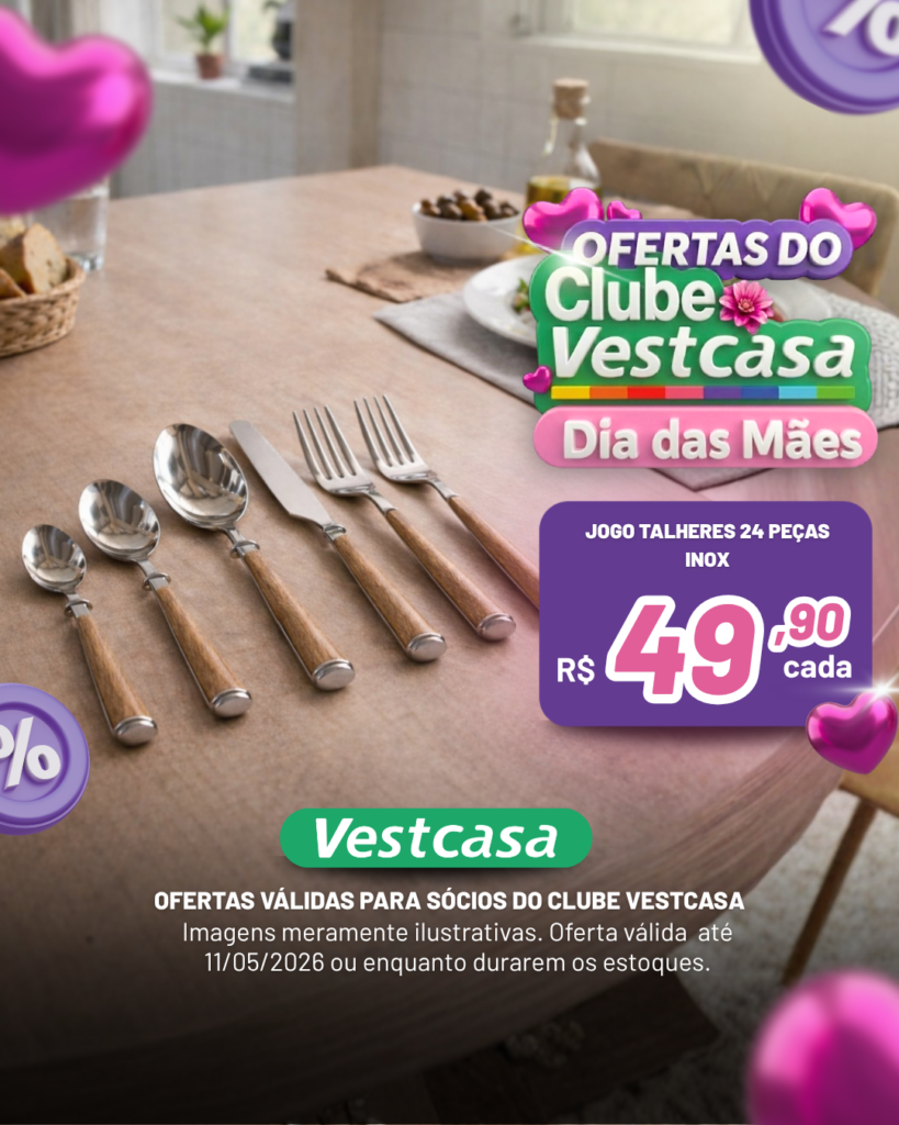 JOGO DE TALHERES 24 PEÇAS EM INOX E CABOS