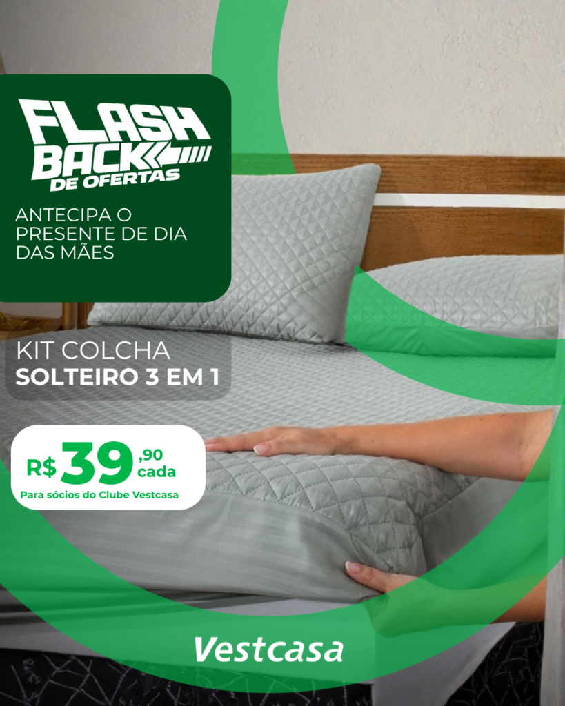 KIT COLCHA SOLTEIRO 3 EM 1