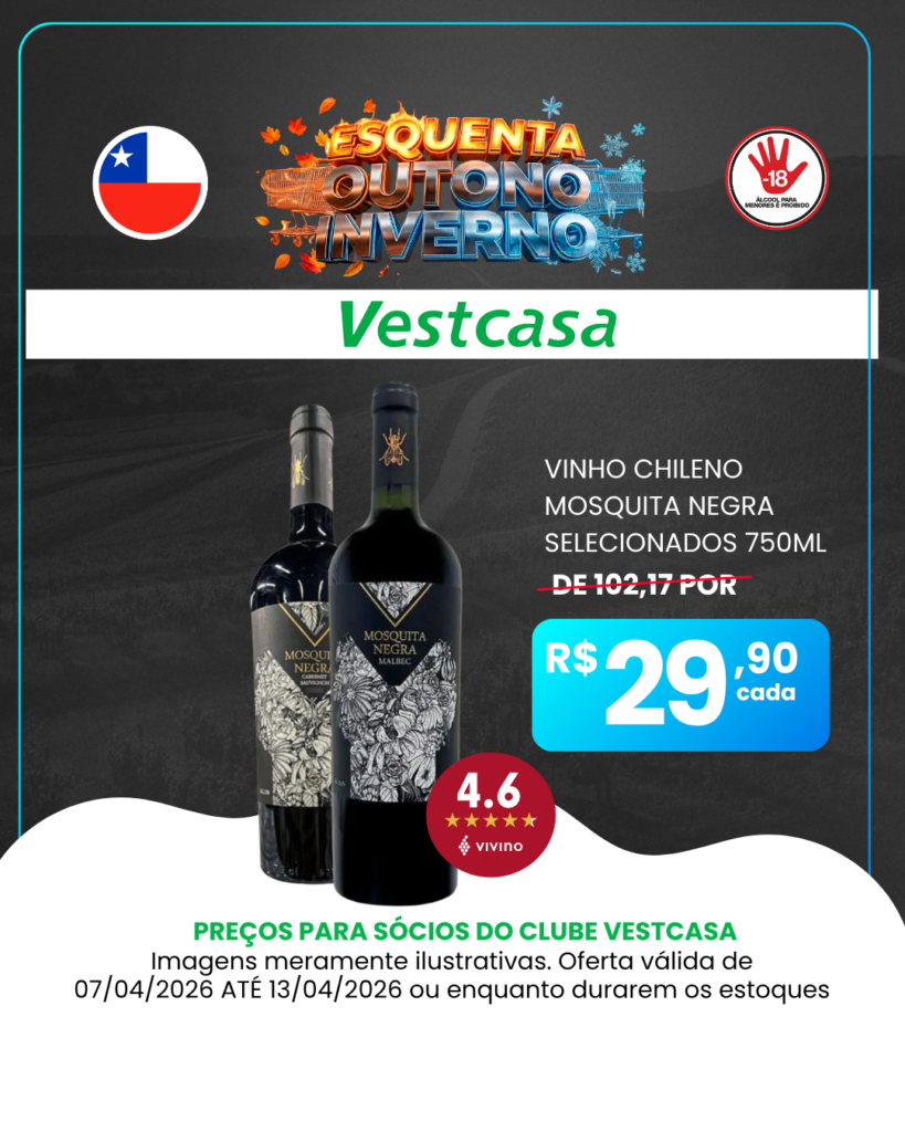 VINHO CHILENO MOSQUITA NEGRA SELECIONADOS 750ML
