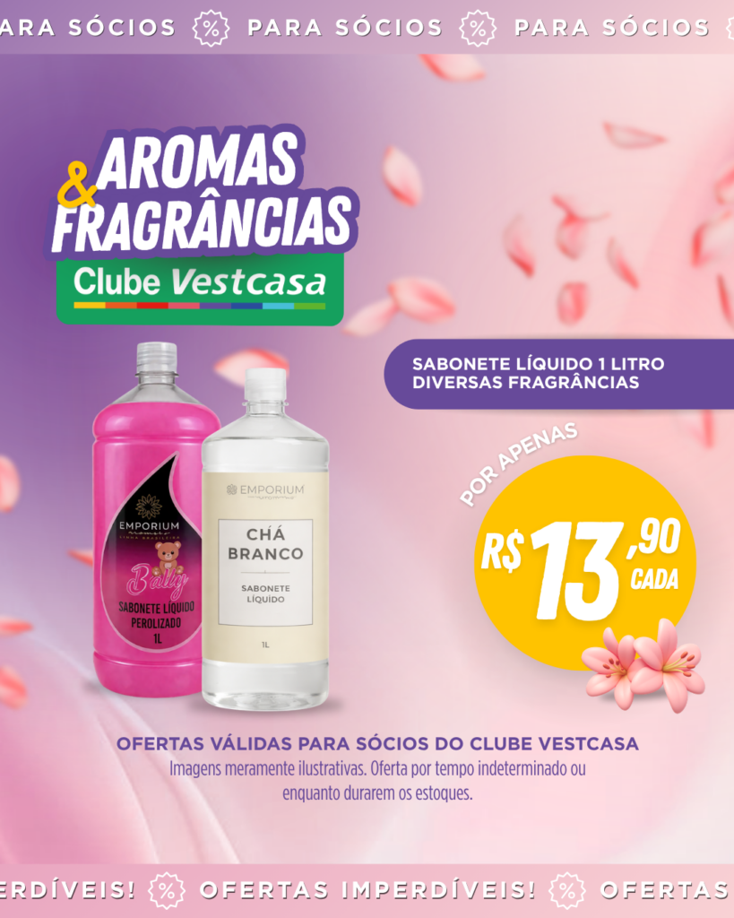 SABONETE LÍQUIDO 1 LITRO DIVERSAS FRAGRÂNCIAS