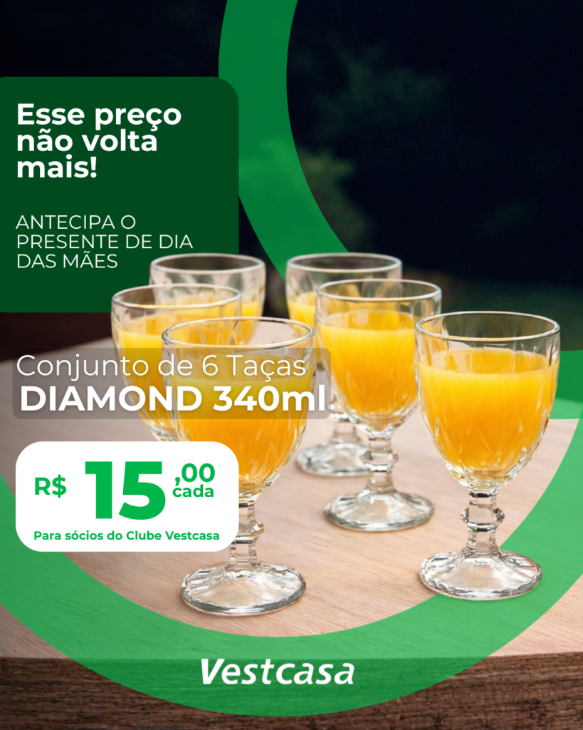 CONJUNTO 6 TAÇAS DIAMOND 340ML