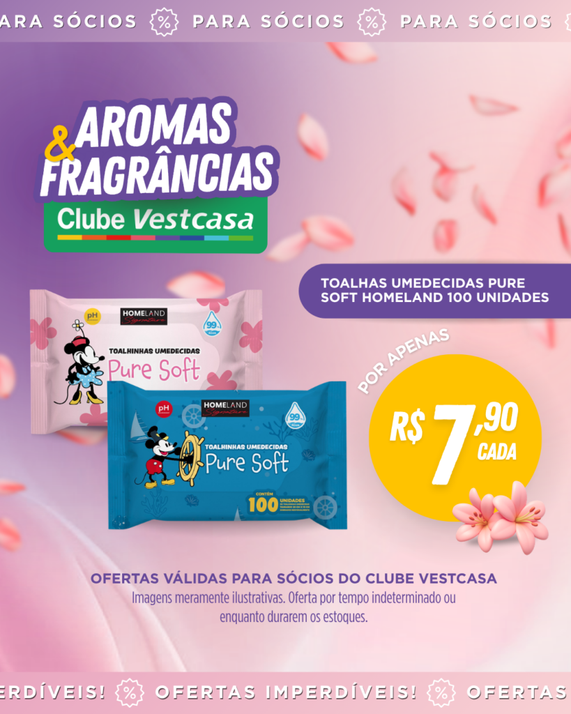 TOALHAS UMEDECIDAS PURE SOFT HOMELAND 100 UNIDADES