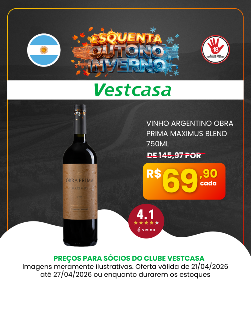 VINHO ARGENTINO OBRA PRIMA MAXIMUS BLEND 750ML