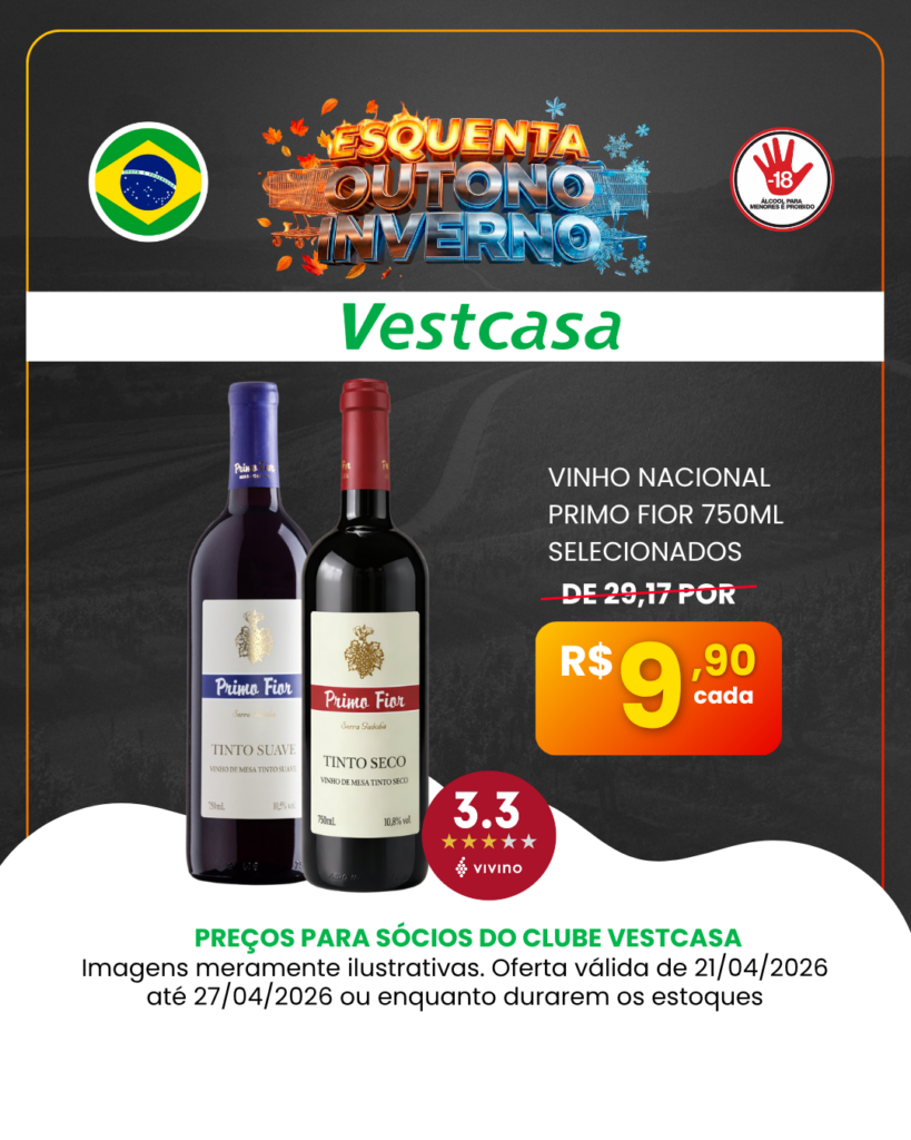 VINHO NACIONAL PRIMO FIOR 750ML SELECIONADOS