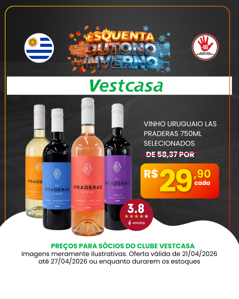 VINHO URUGUAIO LAS PRADERAS 750ML SELECIONADOS