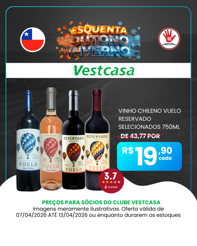 VINHO CHILENO VUELO RESERVADO SELECIONADOS 750ML