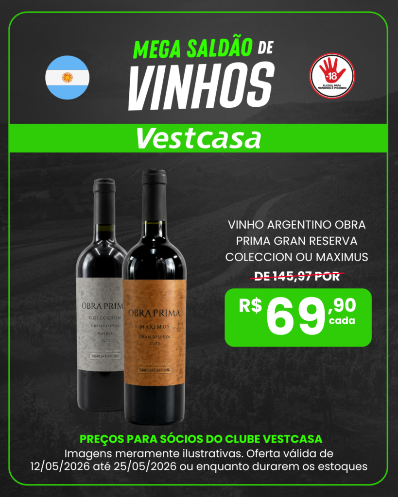 VINHO ARGENTINO OBRA PRIMA GRAN RESERVA COLECCION OU MAXIMUS