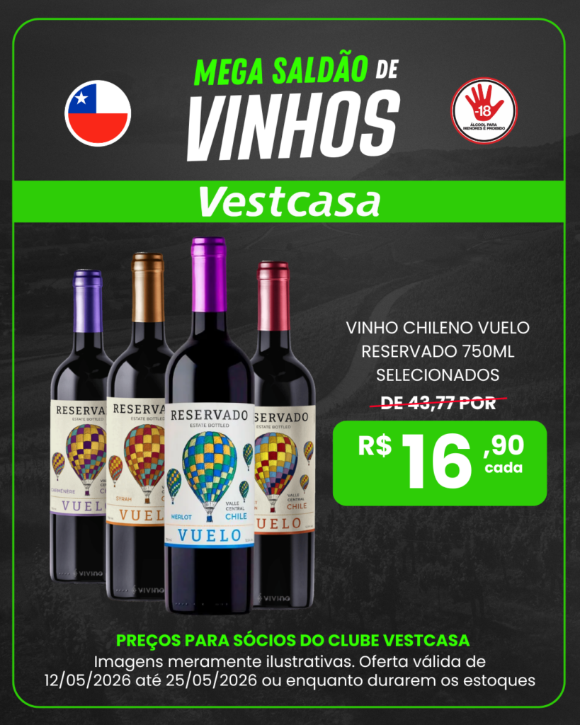 VINHO CHILENO VUELO RESERVADO 750ML SELECIONADOS