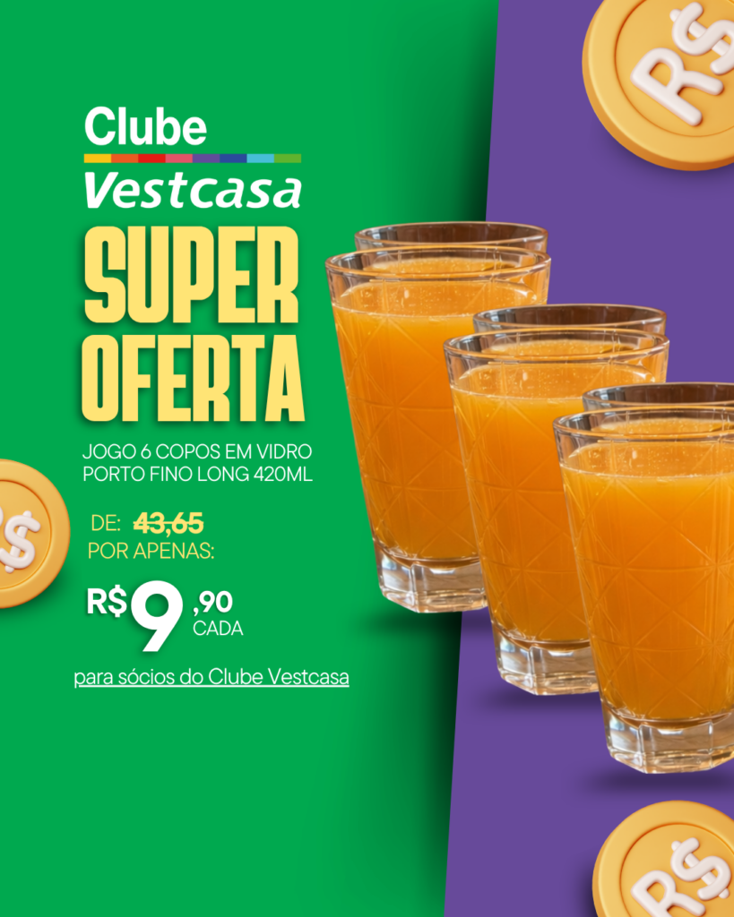 JOGO 6 COPOS PORTO FINO LONG 420ML