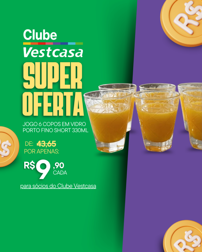 JOGO 6 COPOS PORTO FINO SHORT 330ML