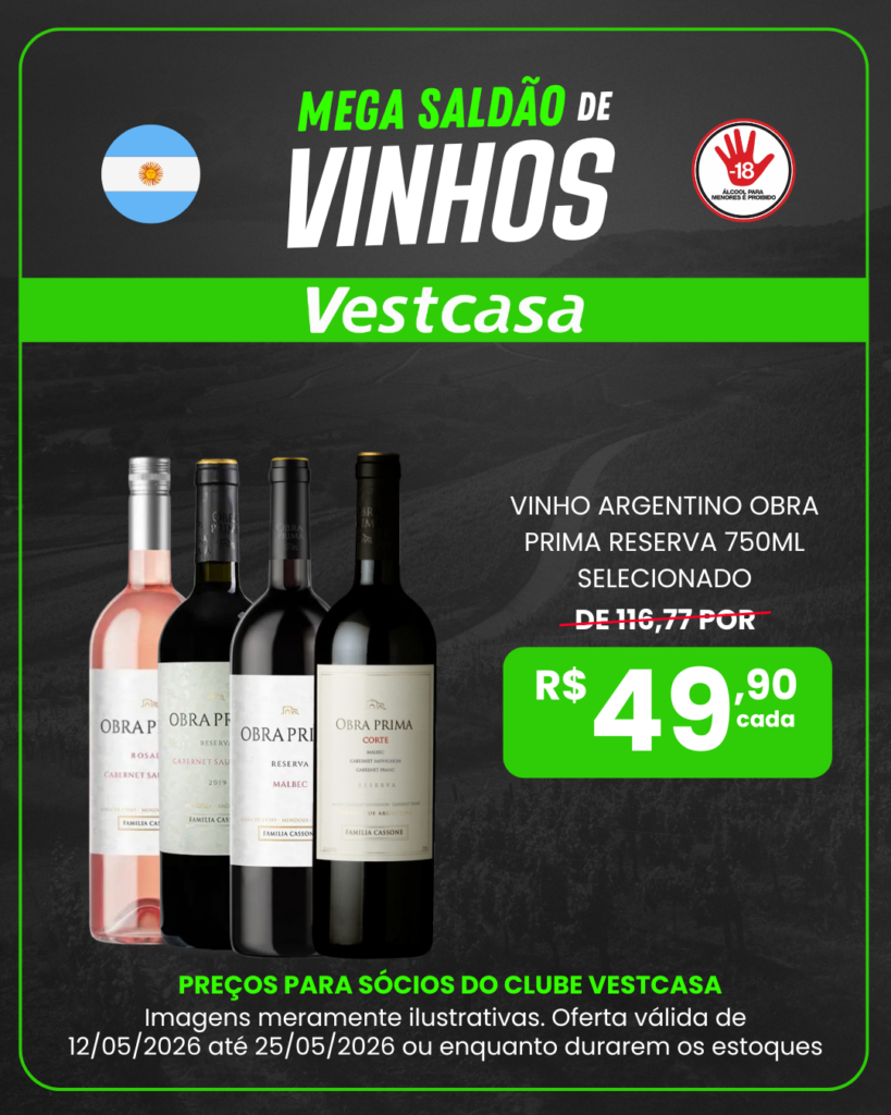VINHO ARGENTINO OBRA PRIMA RESERVA 750ML SELECIONADO